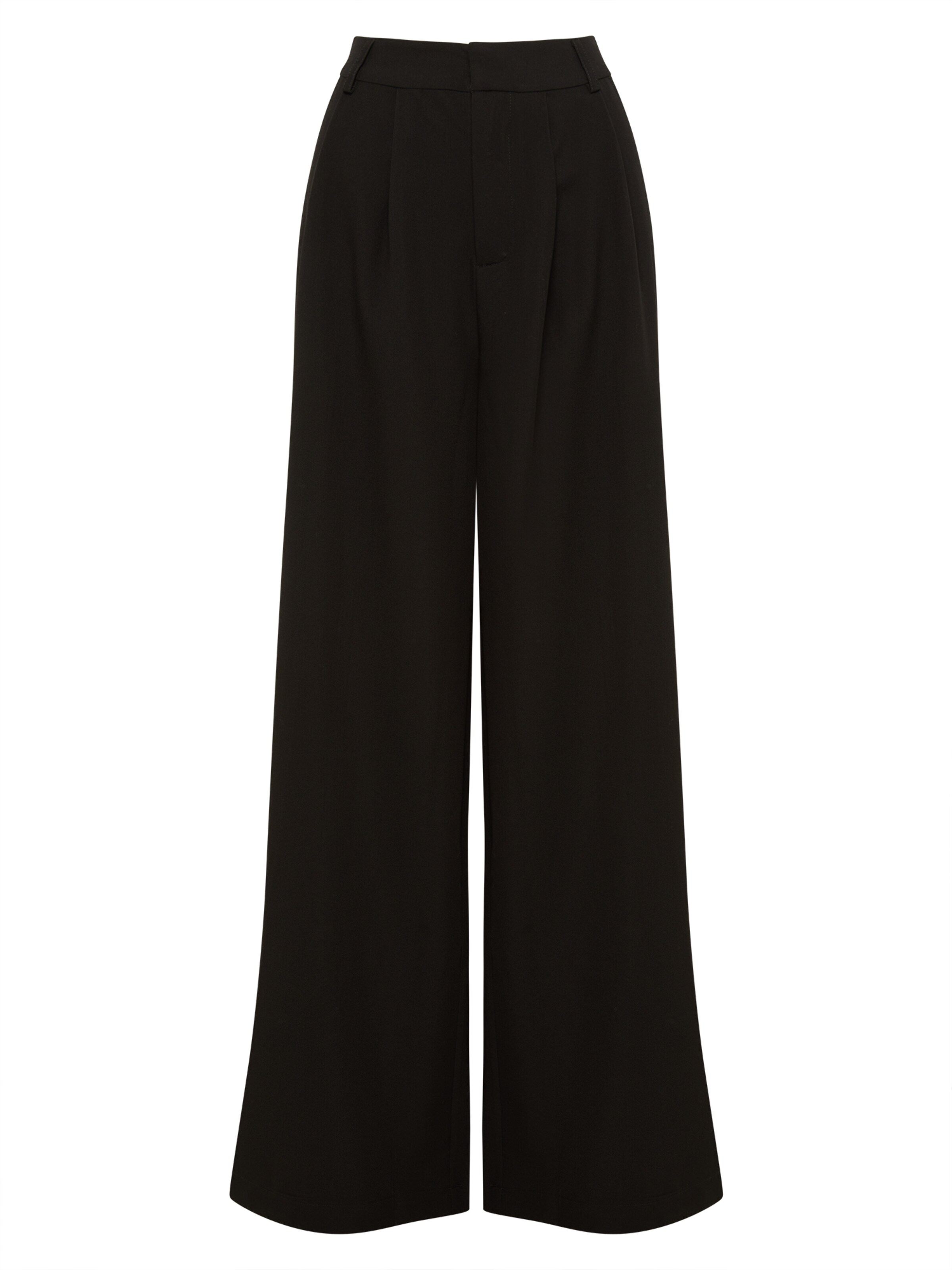 Calli Wide Leg Bundfaltenhose 'ISLA' in Schwarz: Vorderseite