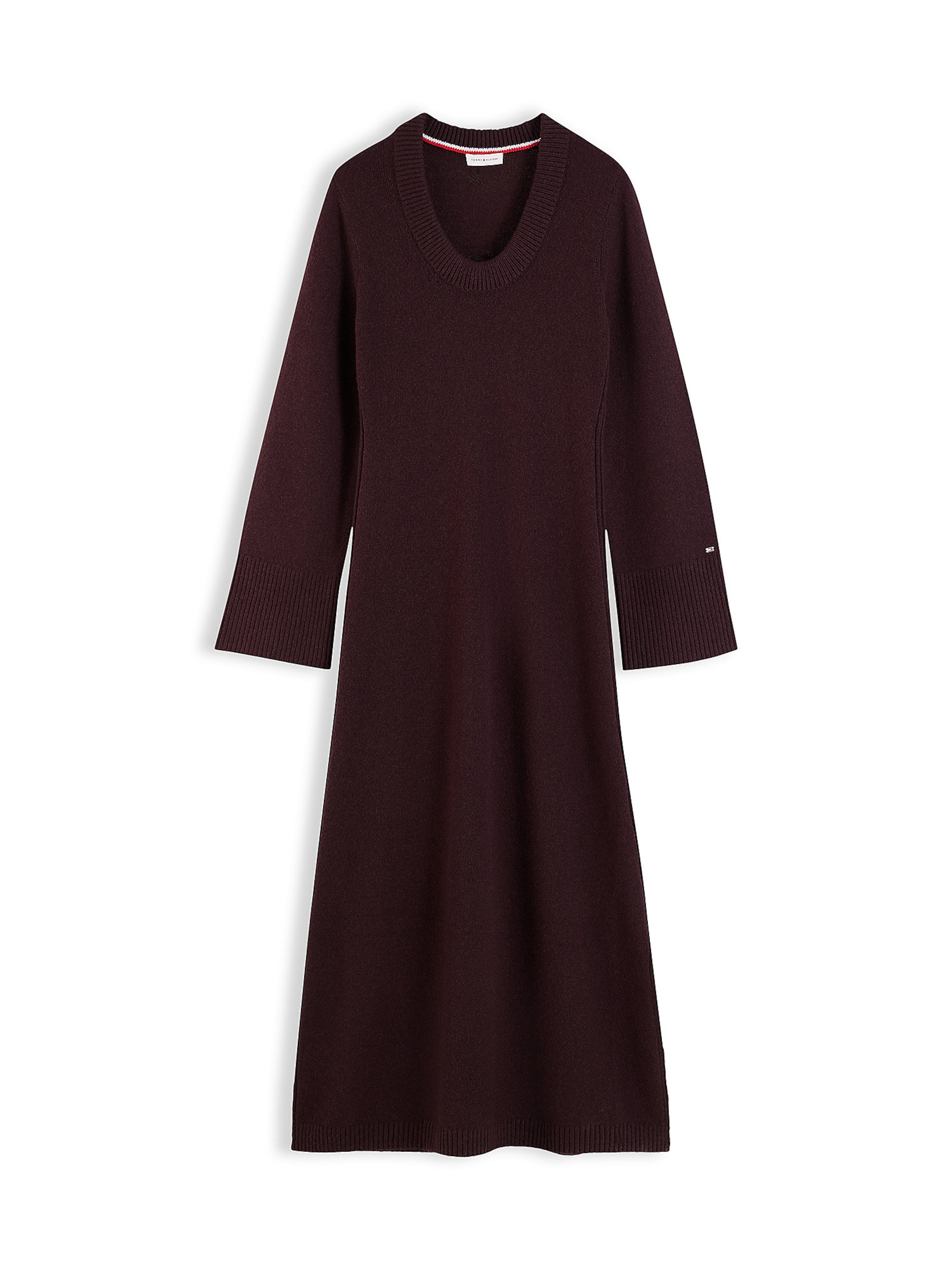 Robes en maille TOMMY HILFIGER en marron : devant