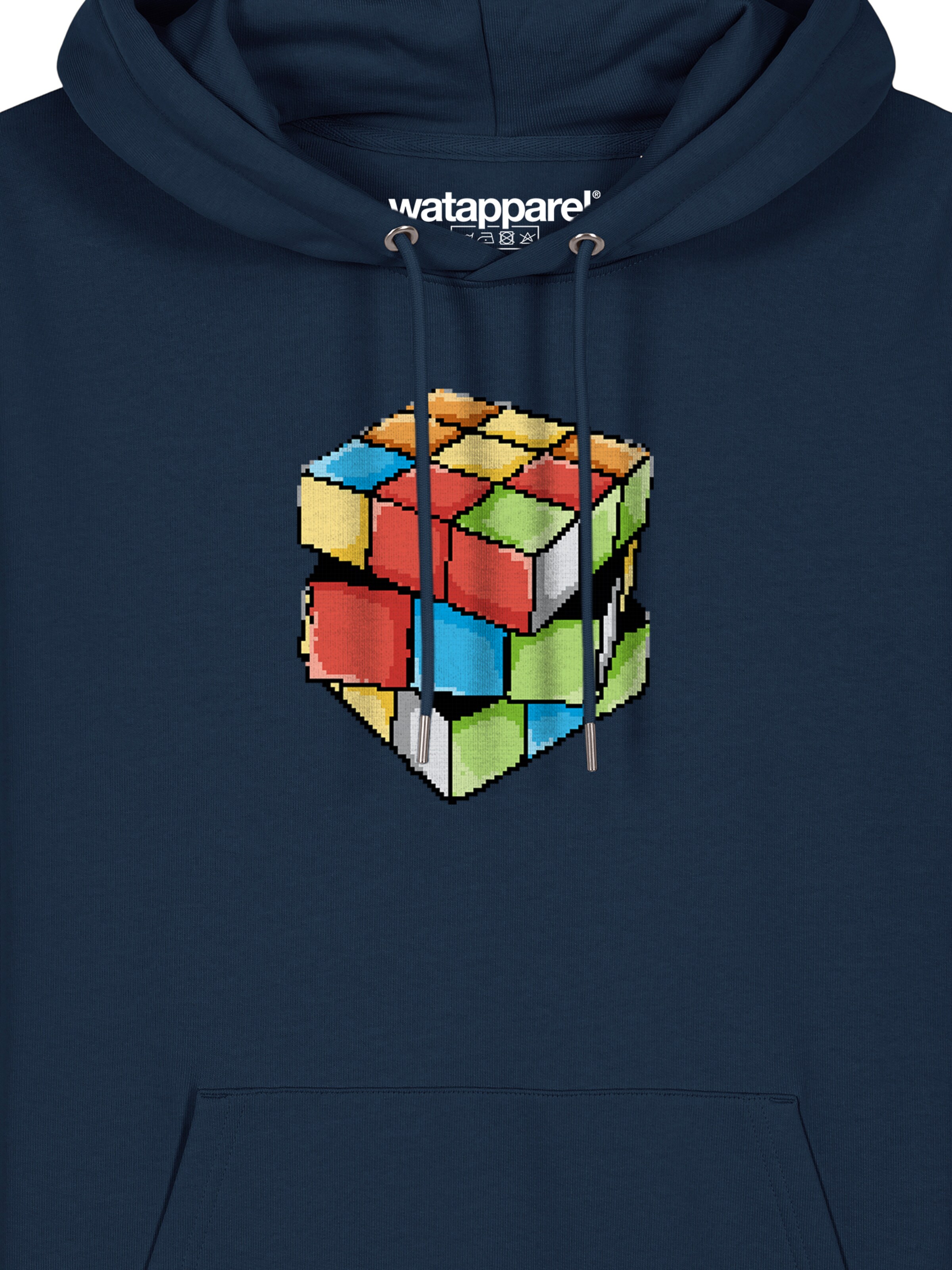Sweat-shirt ' Pixel Zauberwürfel ' Watapparel en bleu