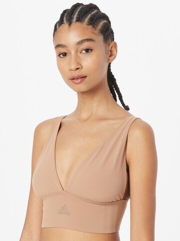 ADIDAS SPORTSWEAR Bustier BH in Bruin: voorkant