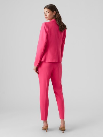 VERO MODA Slim fit Trousers with creases 'MIRA' in Pink