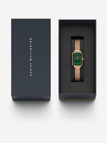 Daniel Wellington Аналоговые часы 'Quadro Pressed Melrose RG Green' в Золотой