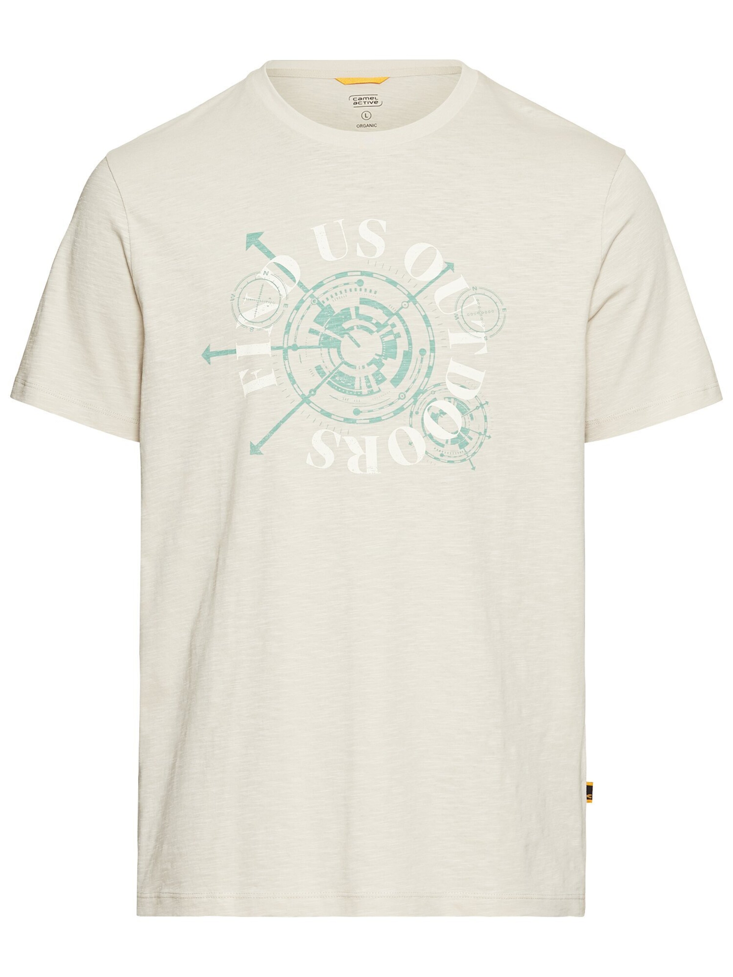 CAMEL ACTIVE T-Shirt mit Print aus Organic Cotton in Beige: Vorderseite