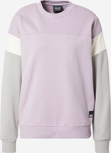 JACK WOLFSKIN Sports sweatshirt in Cream / Grey / Purple, Item view