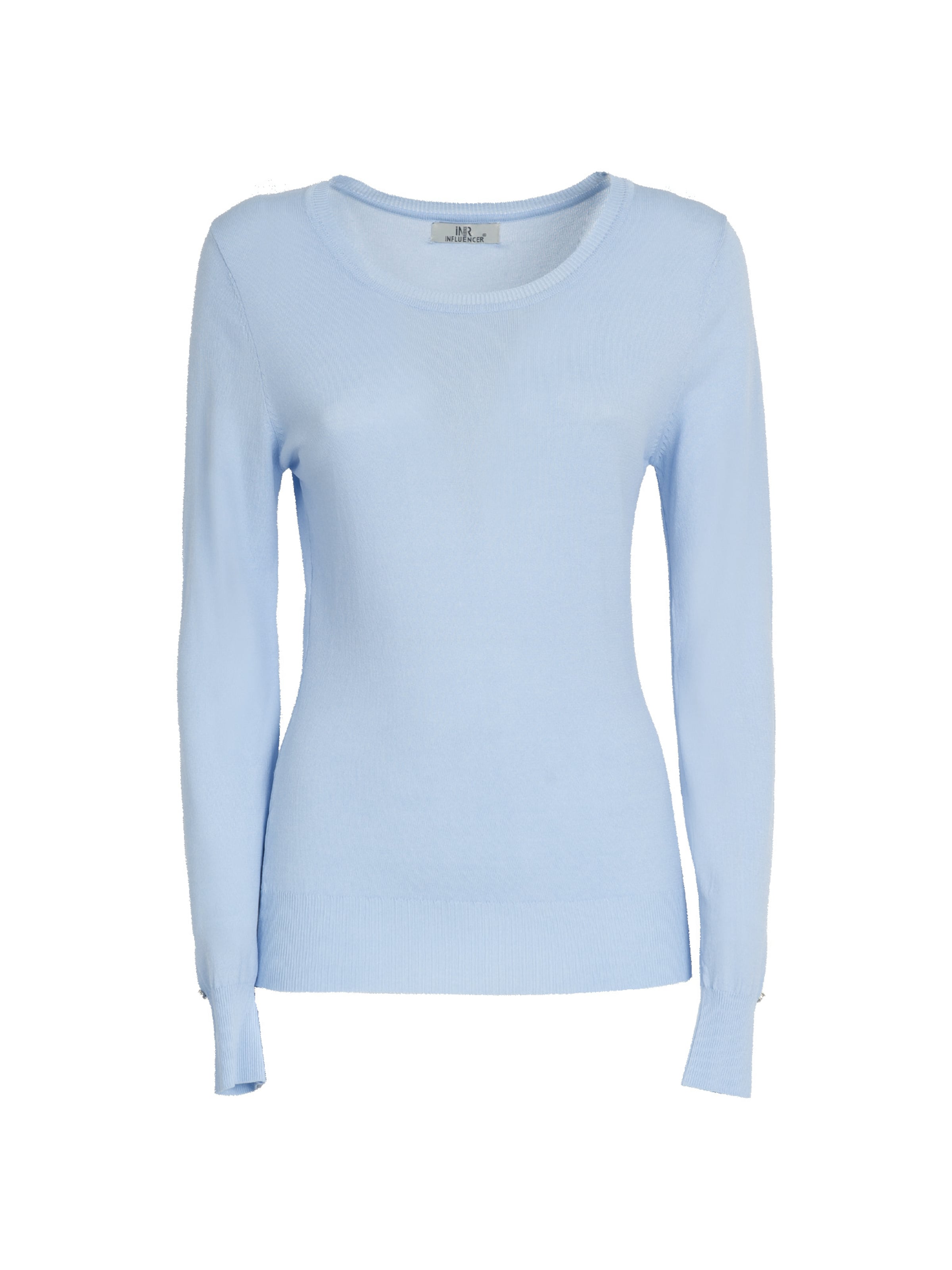 Influencer Pullover in Blau: Vorderseite