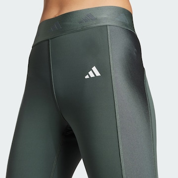 ADIDAS PERFORMANCE Skinny Workout Pants 'Hyperglam Shine Full-length' in Green