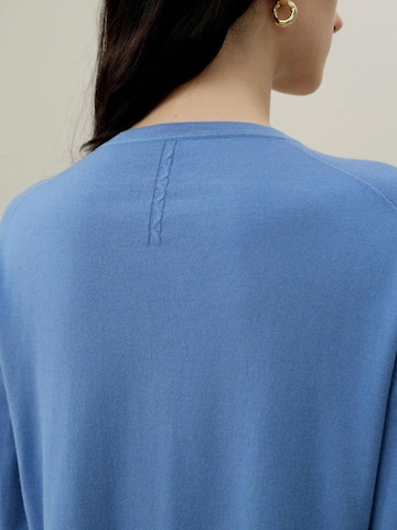 Lilysilk Gebreid vest 'Rundhals-Cardigan aus Seiden-Kaschmir-Mix' in Blauw