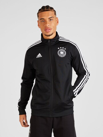 ADIDAS SPORTSWEAR Athletic Zip-Up Hoodie in Black: front