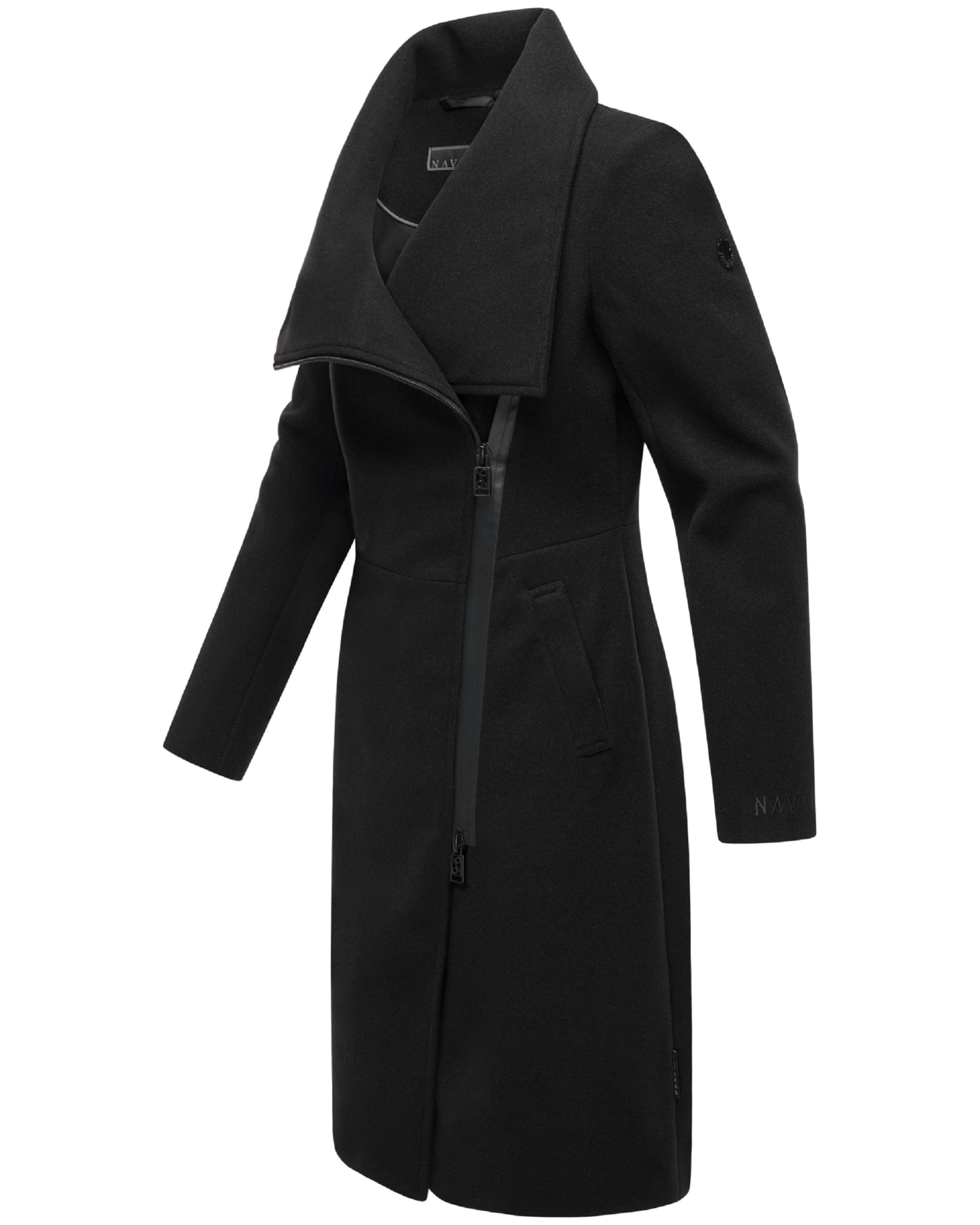 NAVAHOO Between-seasons coat 'Samtrose' in Black