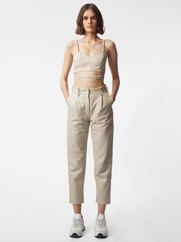 Young Poets Loose fit Pleat-Front Pants 'Alea' in Beige
