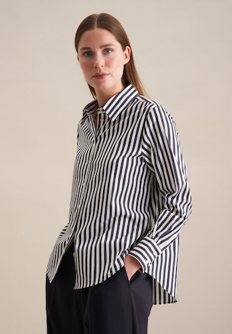 SEIDENSTICKER Blouse 'Schwarze Rose' in Blauw: voorkant