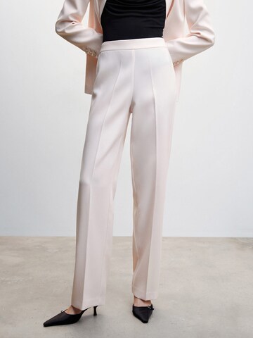 MANGO Regular Pleated Pants 'IGUANA' in Pink: front