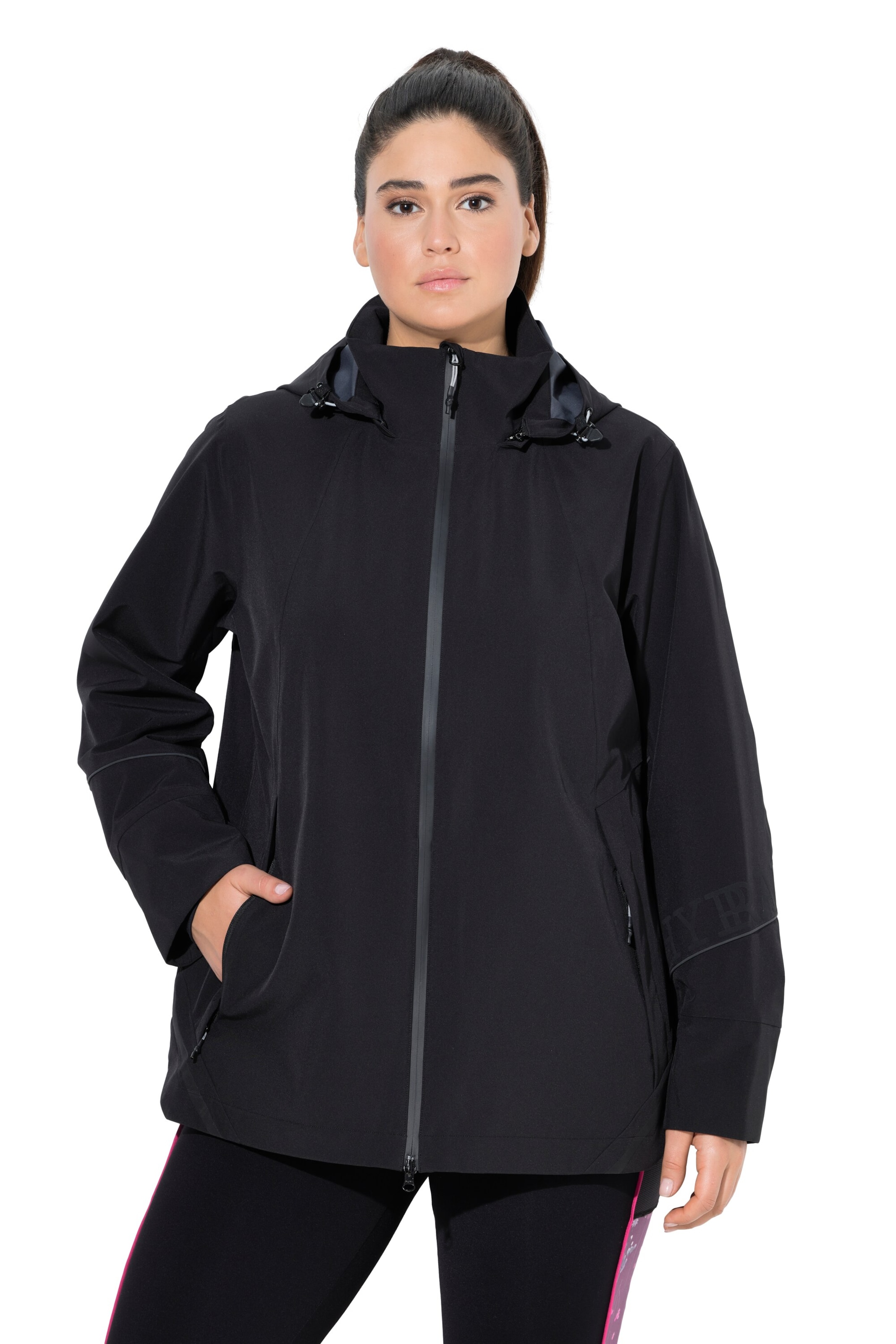Ulla Popken Between-season jacket in Black: front
