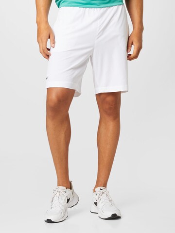 Lacoste Sport Regular Workout Pants in White: front