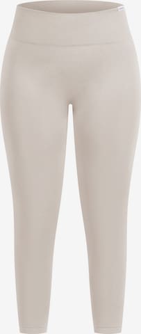 Smilodox Skinny Sportbroek 'Amaze Pro' in Beige: voorkant