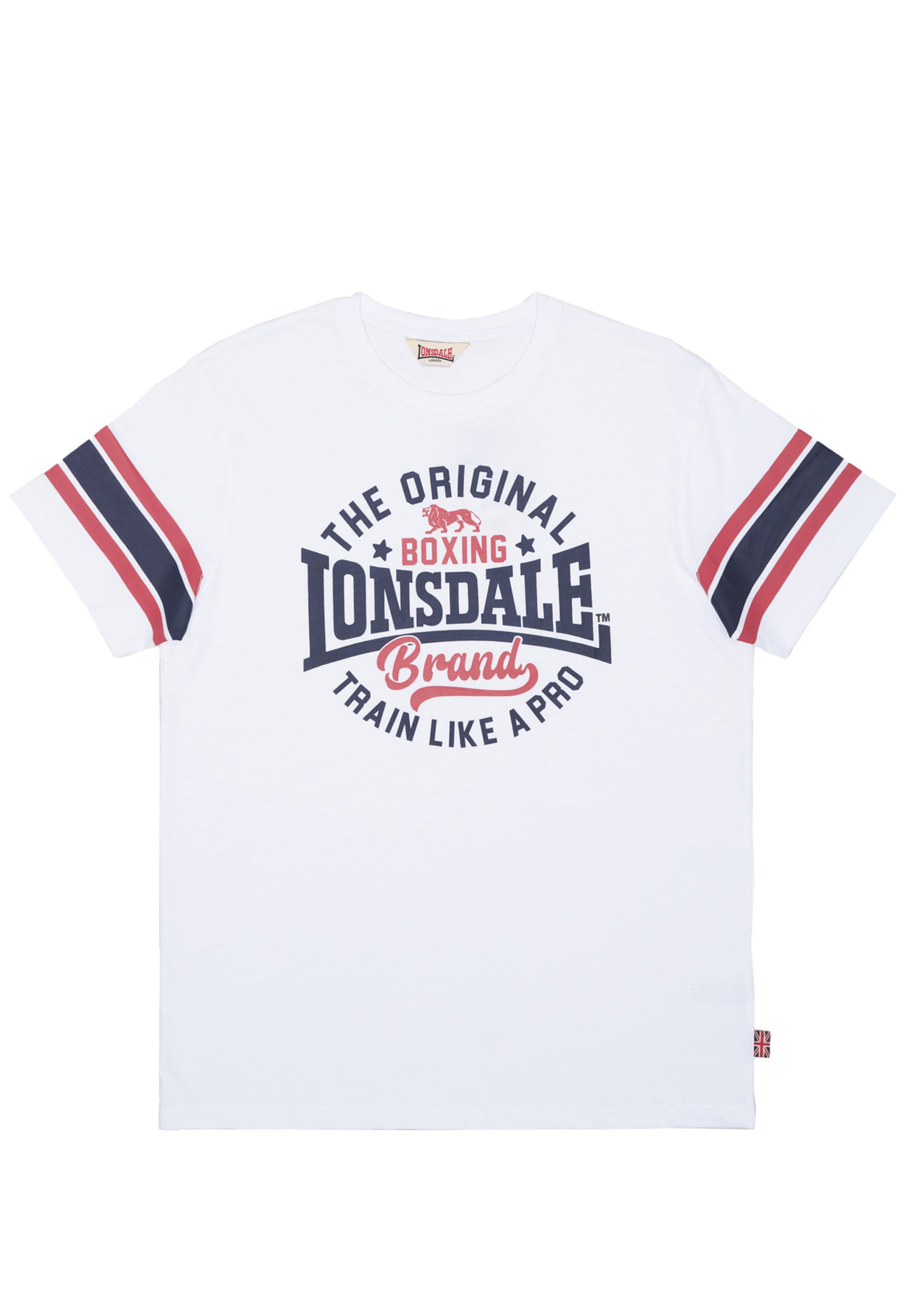 LONSDALE T-Shirt 'Barton' en bleu marine / rouge vif / blanc, Vue avec produit
