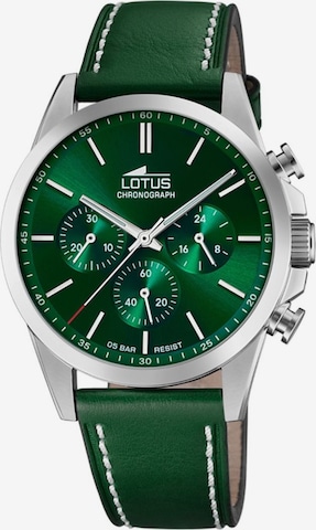 Lotus Analoog horloge in Groen: voorkant