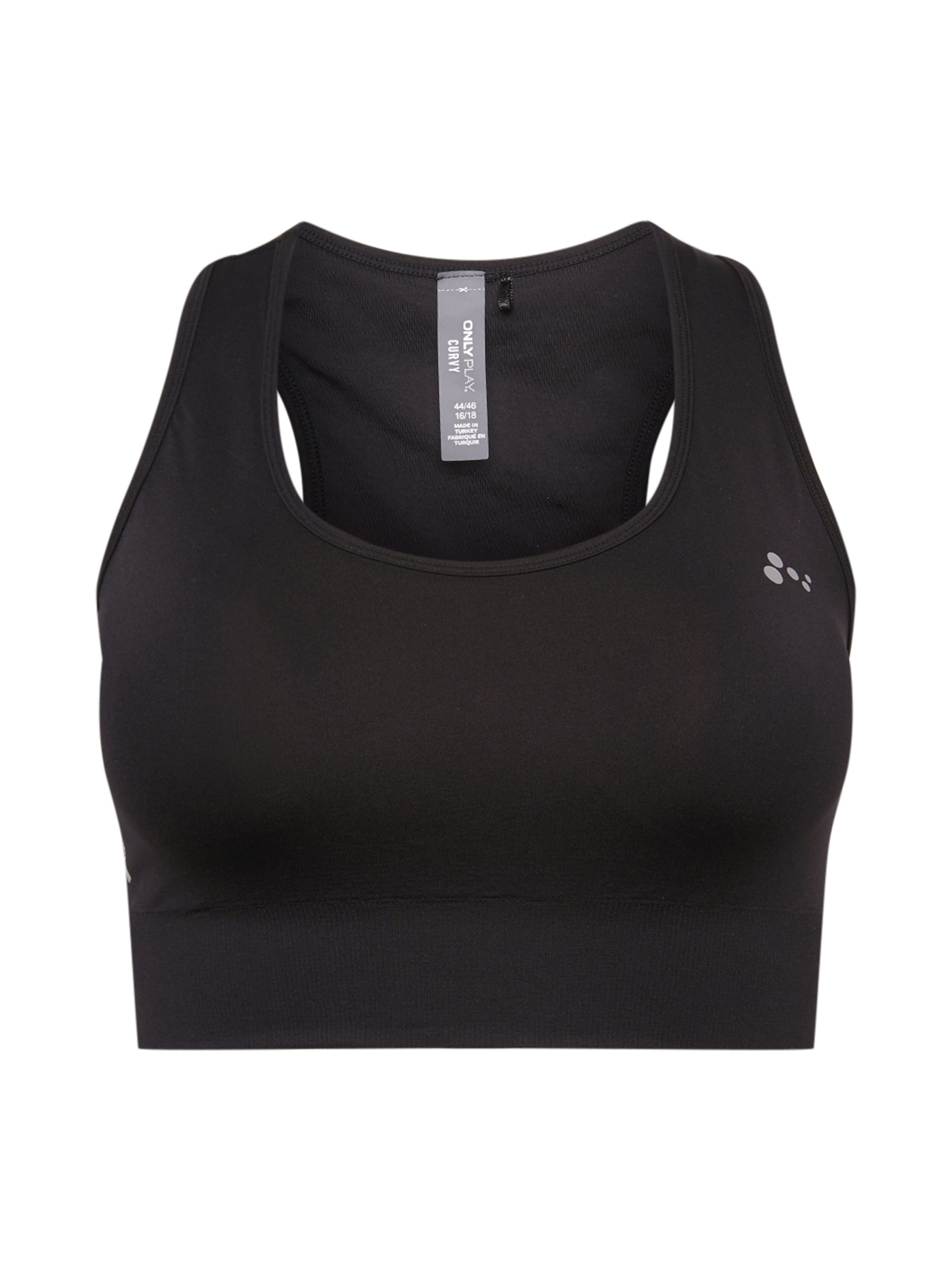 Only Play Curvy Bralette Sports Bra 'ONPDaisy' in Black: front