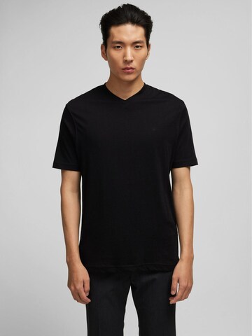 Daniel Hechter Shirt 'Daniel Hechter - Regular Fit -  Doppelpack Herren Kurzarm T-Shirt V-Neck/V-Ausschnitt (100902 76020)' in Black