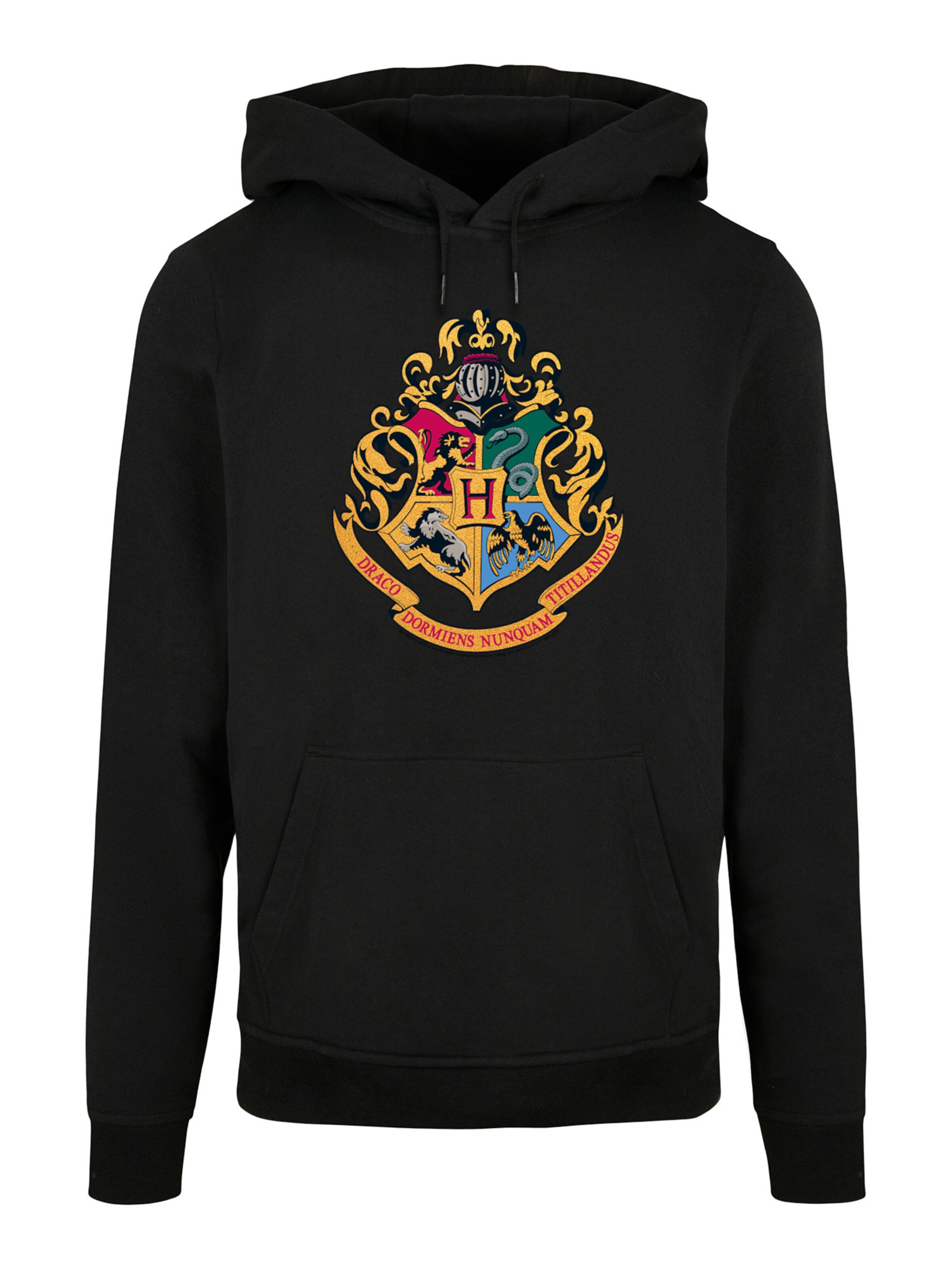 F4NT4STIC Sweatshirt 'Harry-Potter-Hogwarts-Crest-Gold' in Black: front
