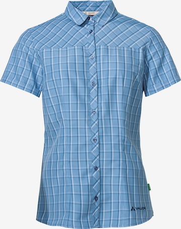 VAUDE Athletic Button Up Shirt 'Tacun II' in Blue: front