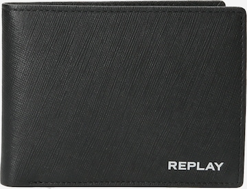 REPLAY Wallet in Black: front