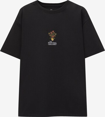 Tricou de la Pull&Bear pe negru: față