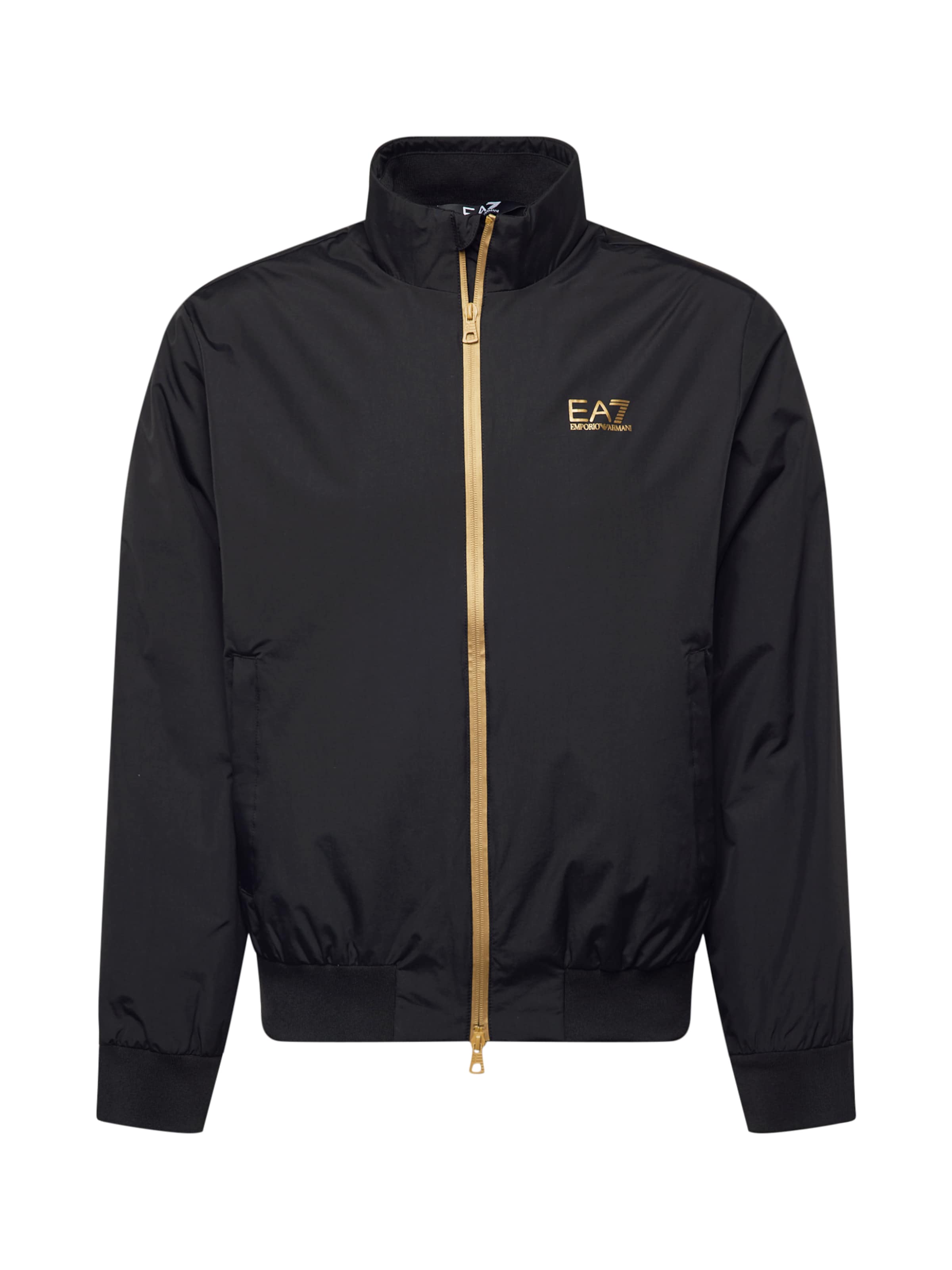EA7 Emporio Armani Φθινοπωρινό και ανοιξιάτικο μπουφάν σε μαύρο: μπροστά