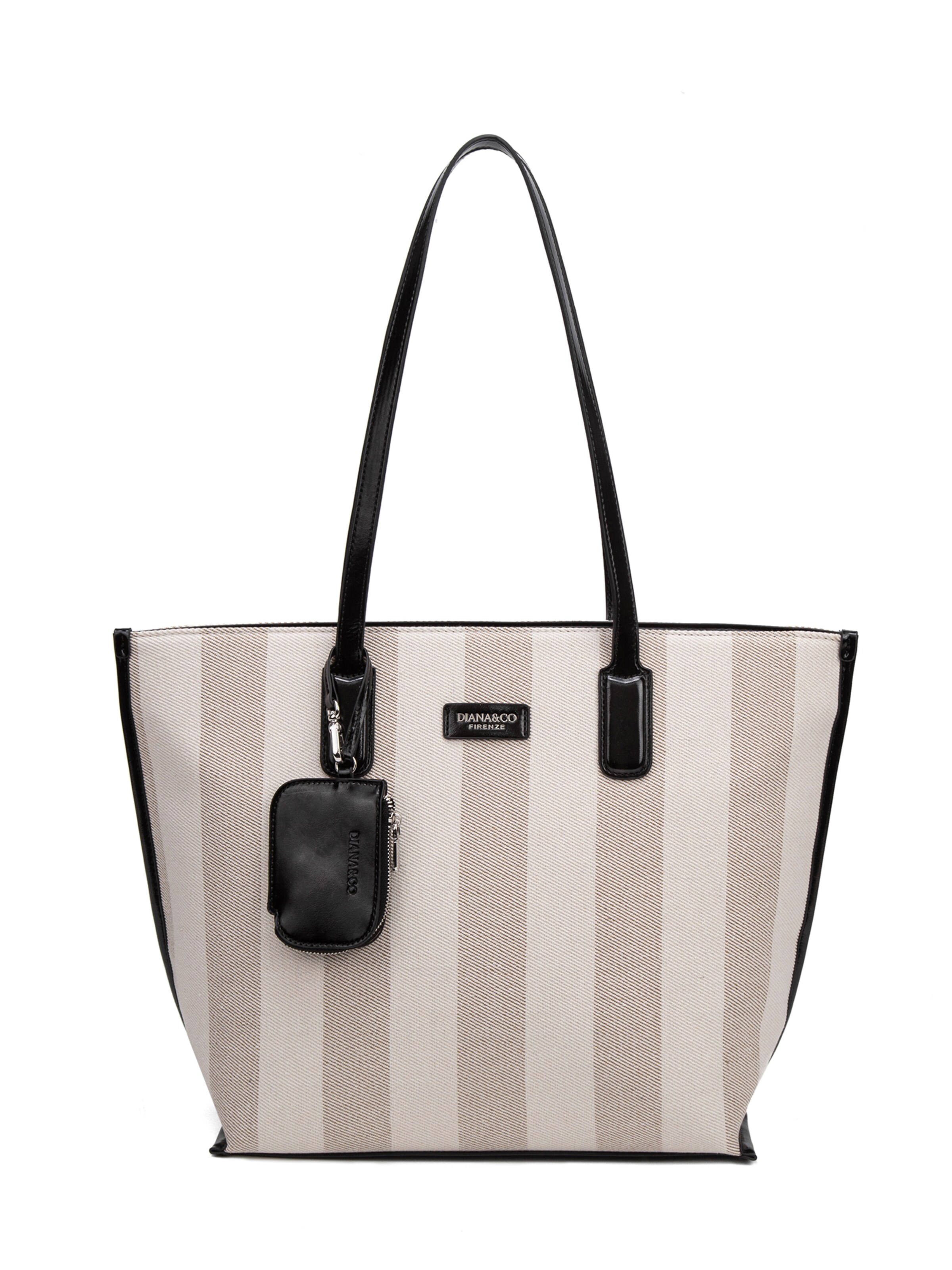Shopper 'Borsa Shopper Donna Diana & Co Firenze - Righe e con Zip' di Diana&Co. in grigio: frontale