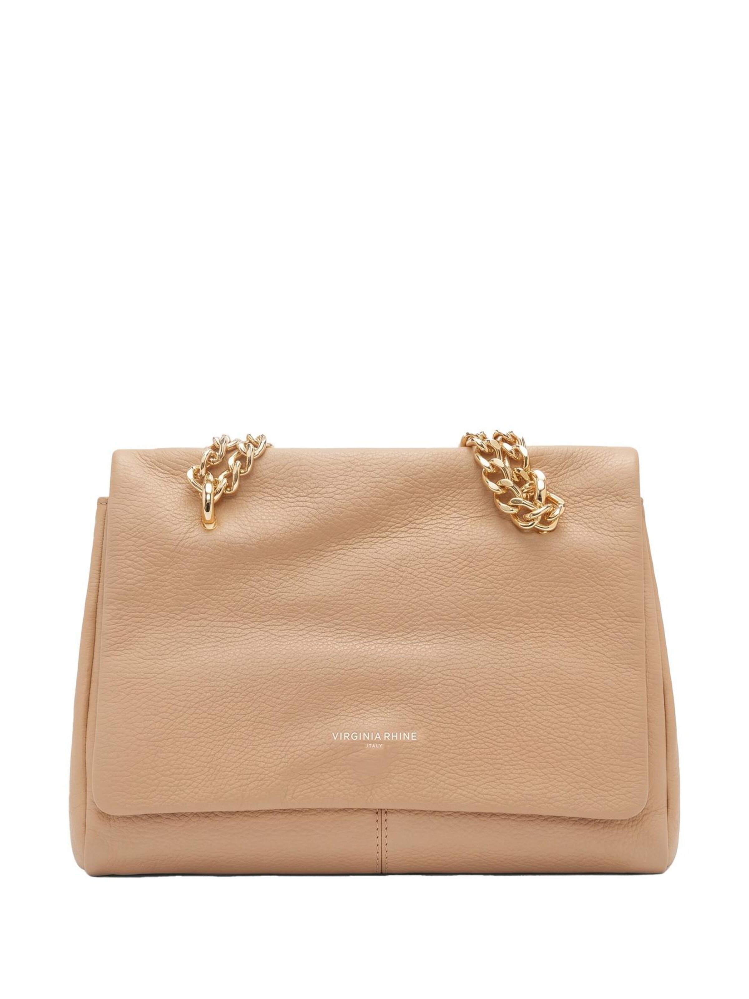 Borsa a spalla di Virginia Rhinè in beige: frontale