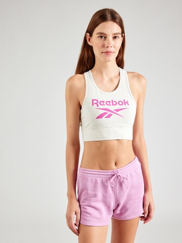 Reebok Bustier Sport-BH in Grau: Vorderseite