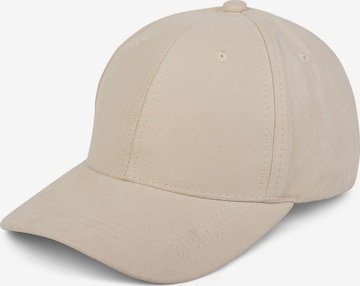 styleBREAKER Cap 'Cap in Wildleder Optik' in Beige: front
