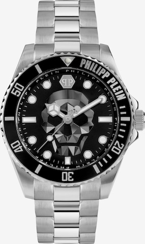 Philipp Plein Watches Analoog horloge 'THE $KULL DIVER' in Zilver: voorkant