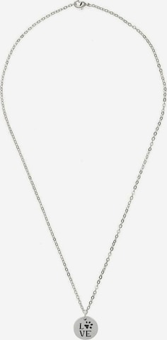 Gemshine Necklace 'LOVE PAW: Hund, Katze, Pfote' in Silver: front