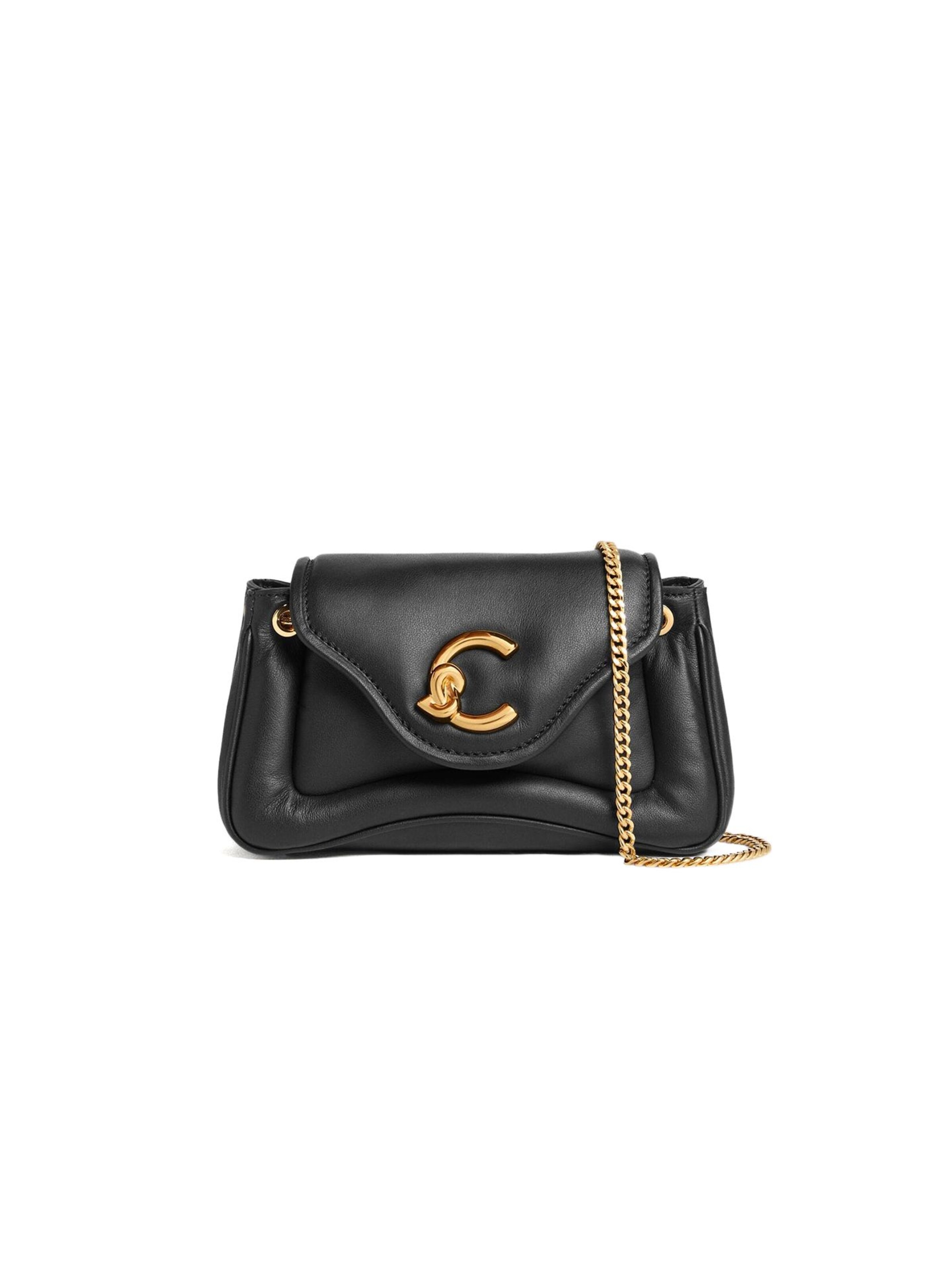 Coccinelle Handtasche 'Coccinelle C-Me Fluffy Handbag Puffy Smooth Leather'‌‌‌‌ in Schwarz: Vorderseite