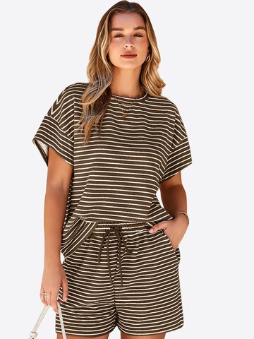 Imily Bela Костюм с панталон в кафяво: отпред