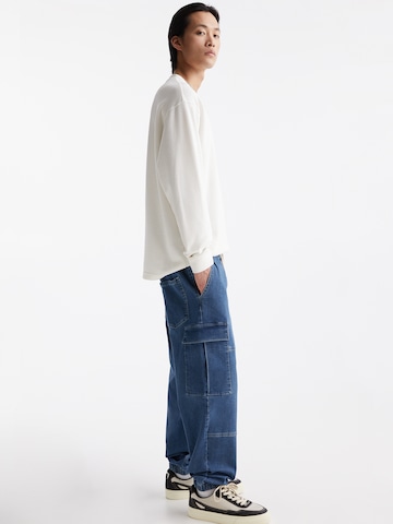 Pull&Bear Tapered Cargojeans i blå