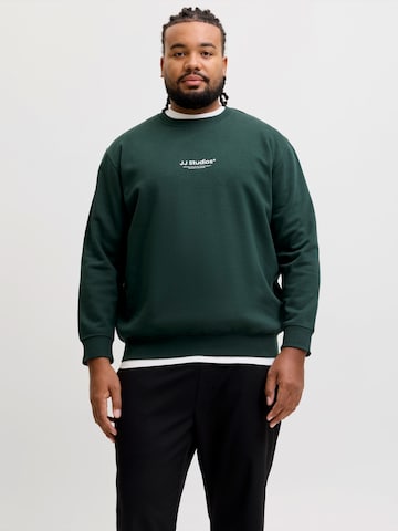 Jack & Jones Plus Μπλούζα φούτερ 'JJESOHO' σε πράσινο: μπροστά