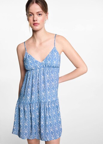 MANGO TEEN Jurk 'Wave' in Blauw: voorkant