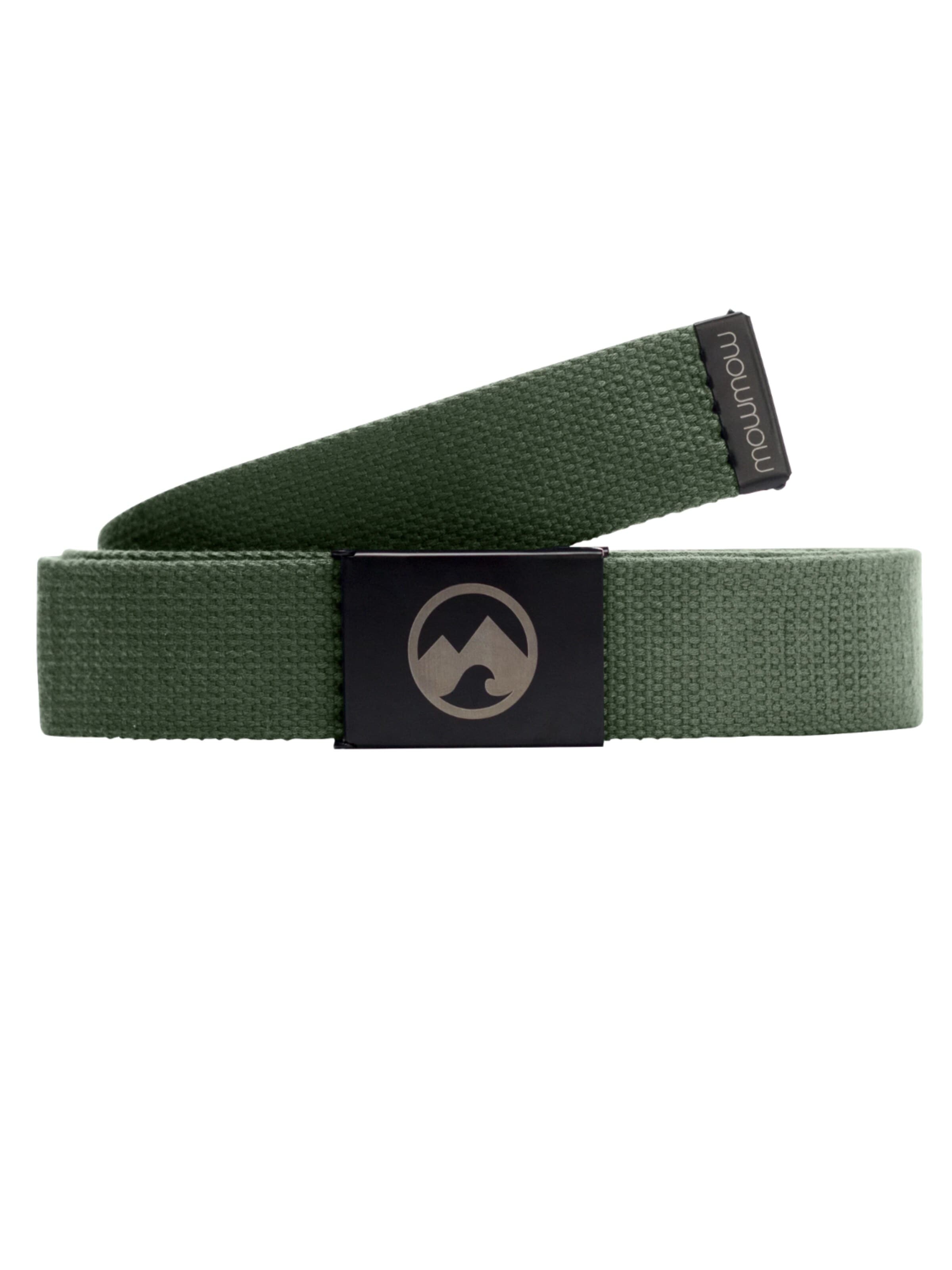 Ceinture de sport 'MowMow Belt - Canvas - Aluminum Buckle - 125 cm - Men - Women - Black' Mowmow en vert : devant