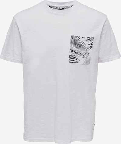 Only & Sons T-Shirt 'Perry' en noir / blanc chiné, Vue avec produit