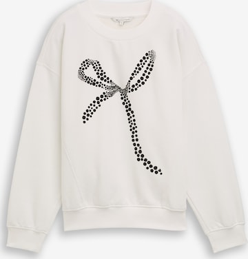 Felpa di TOM TAILOR DENIM in bianco: frontale