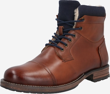 ABOUT YOU Lace-Up Boots 'Finn' in Brown: front