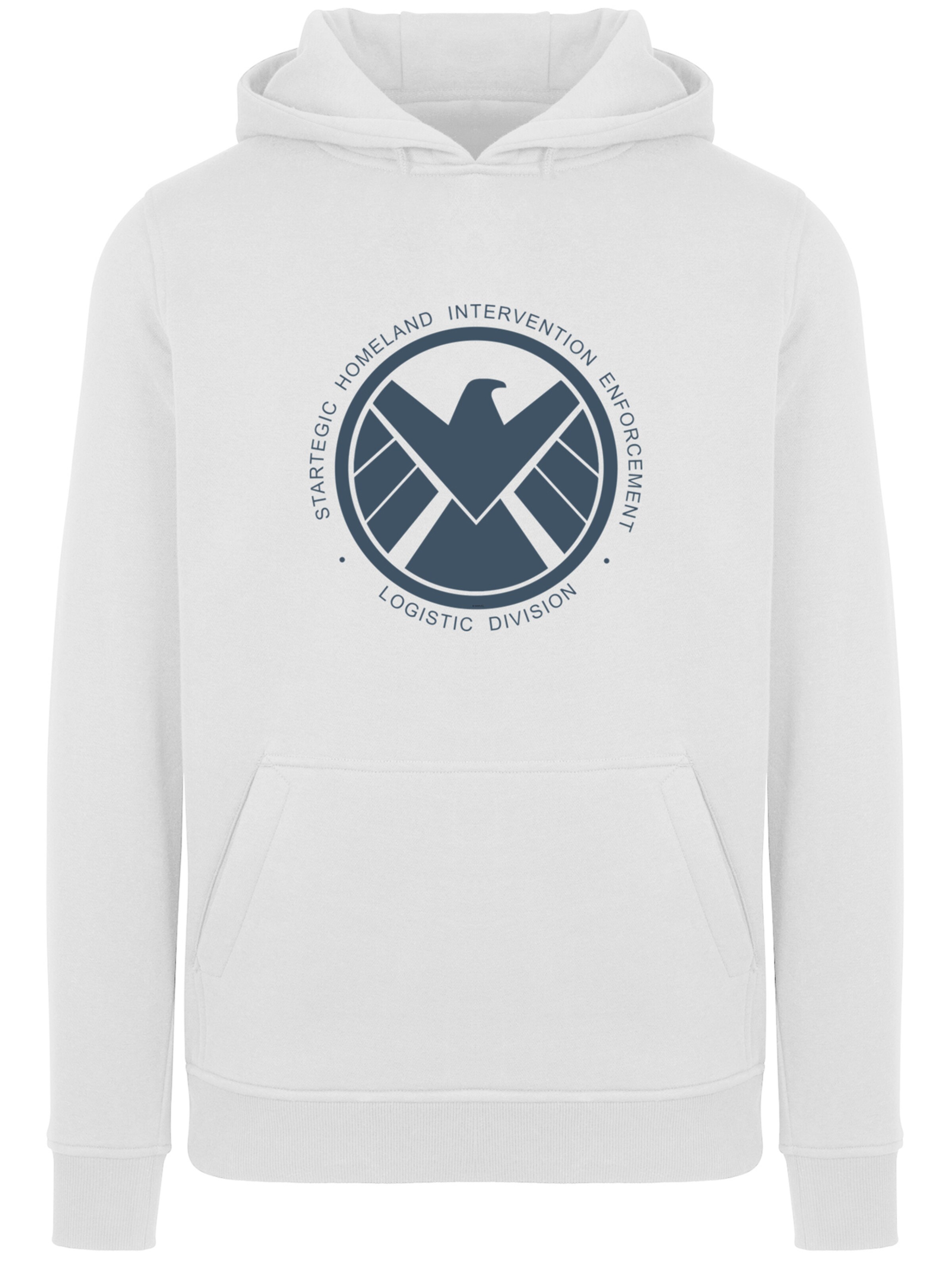 F4NT4STIC Sweatshirt 'Marvel Avengers Agent Of Shield Logistics Division' in White: front