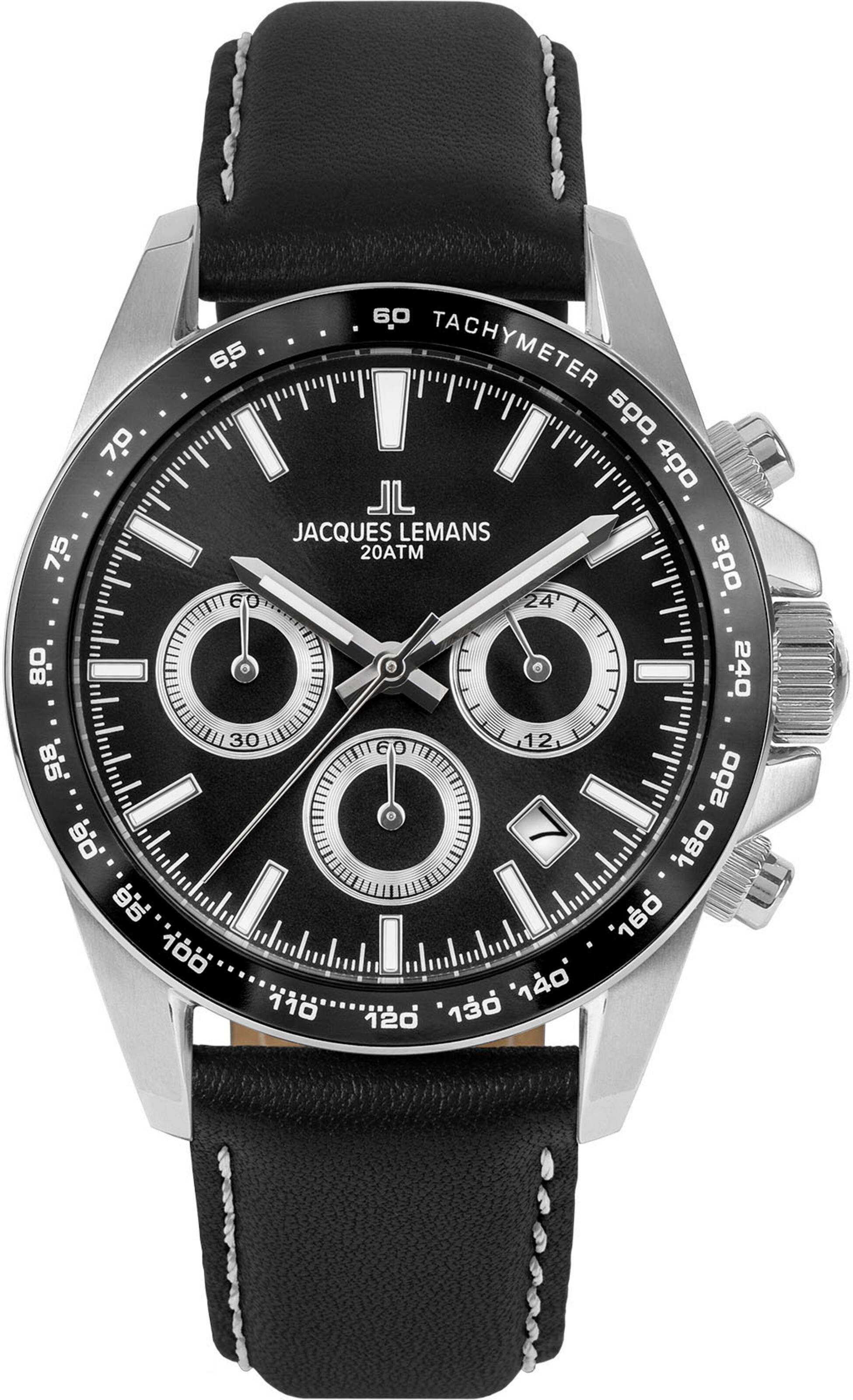Jacques Lemans Analog Watch in Black: front