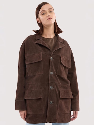 Trussardi - Chaqueta de entretiempo en marrón: frente