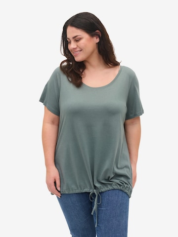 Zizzi Shirt 'Amanda' in Groen: voorkant