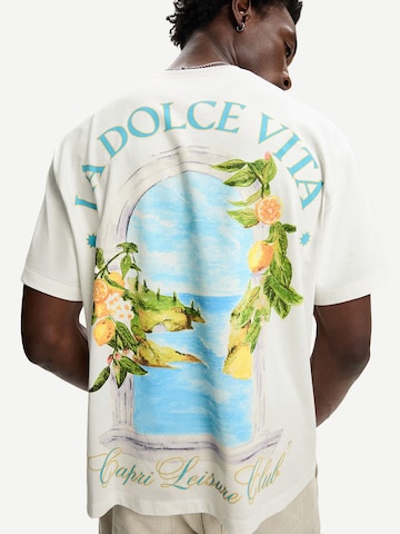 Bershka Póló 'LA DOLCE VITA' - fehér