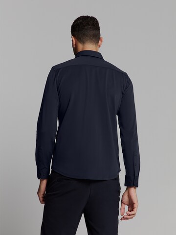 No Excess Regular fit Overhemd in Blauw