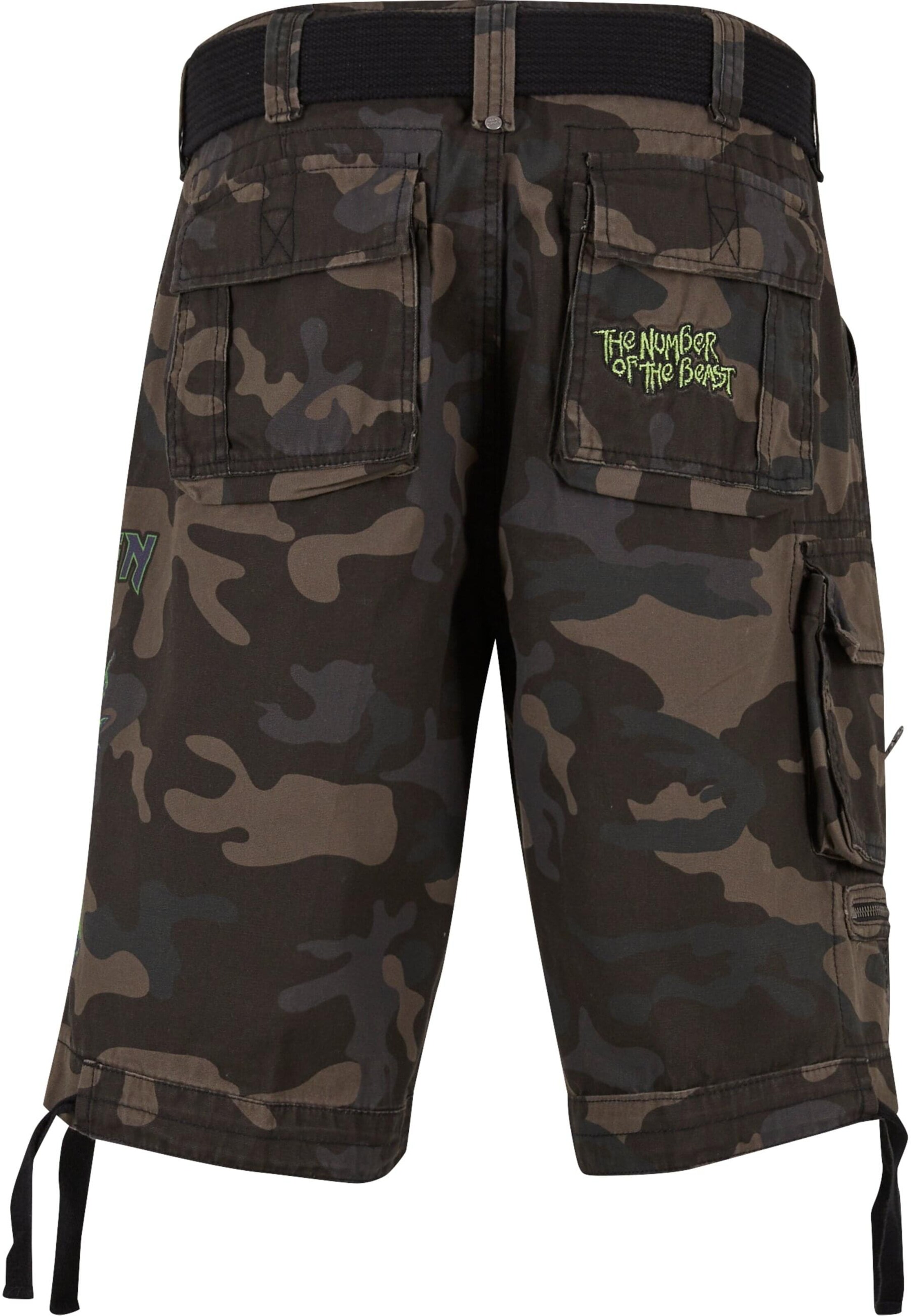 Brandit Loose fit Cargo trousers 'Iron Maiden The Number of The Beast' in Green